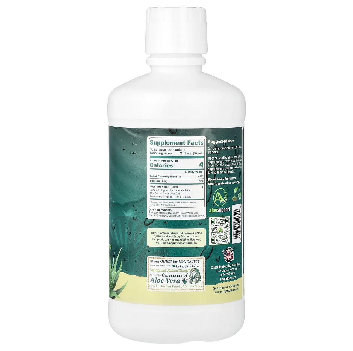 Real Aloe Aloe Vera pour smoothie, goût doux et pratique