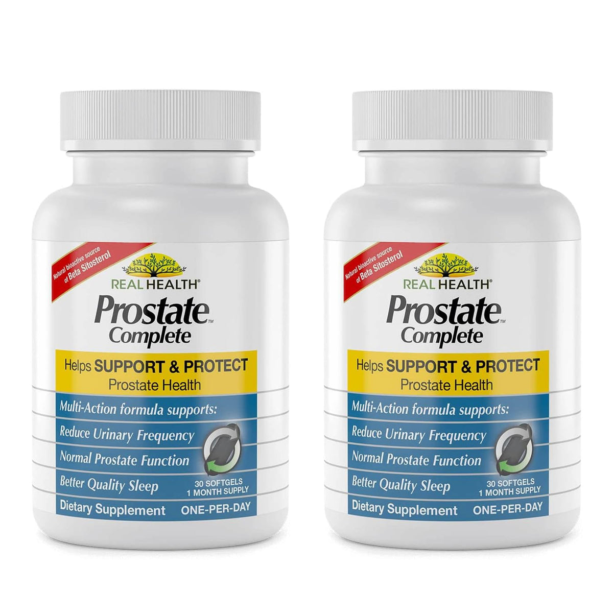 Real Health Prostate Complete – bouteille de gélules molles pratique à intégrer à la routine quotidienne