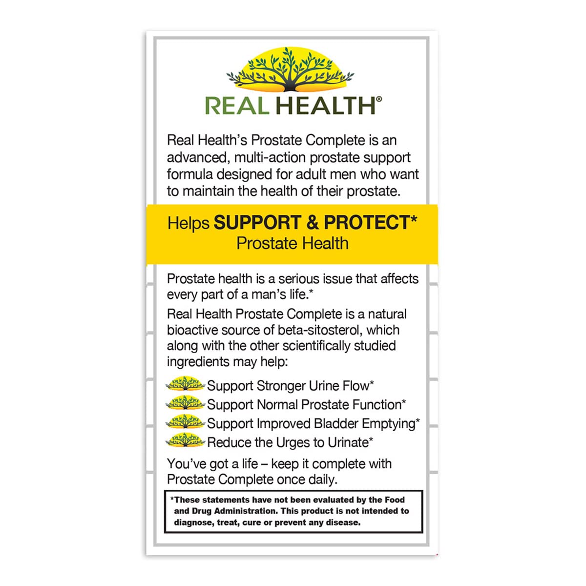 Real Health Prostate Complete – contrôle qualité garantissant des normes élevées
