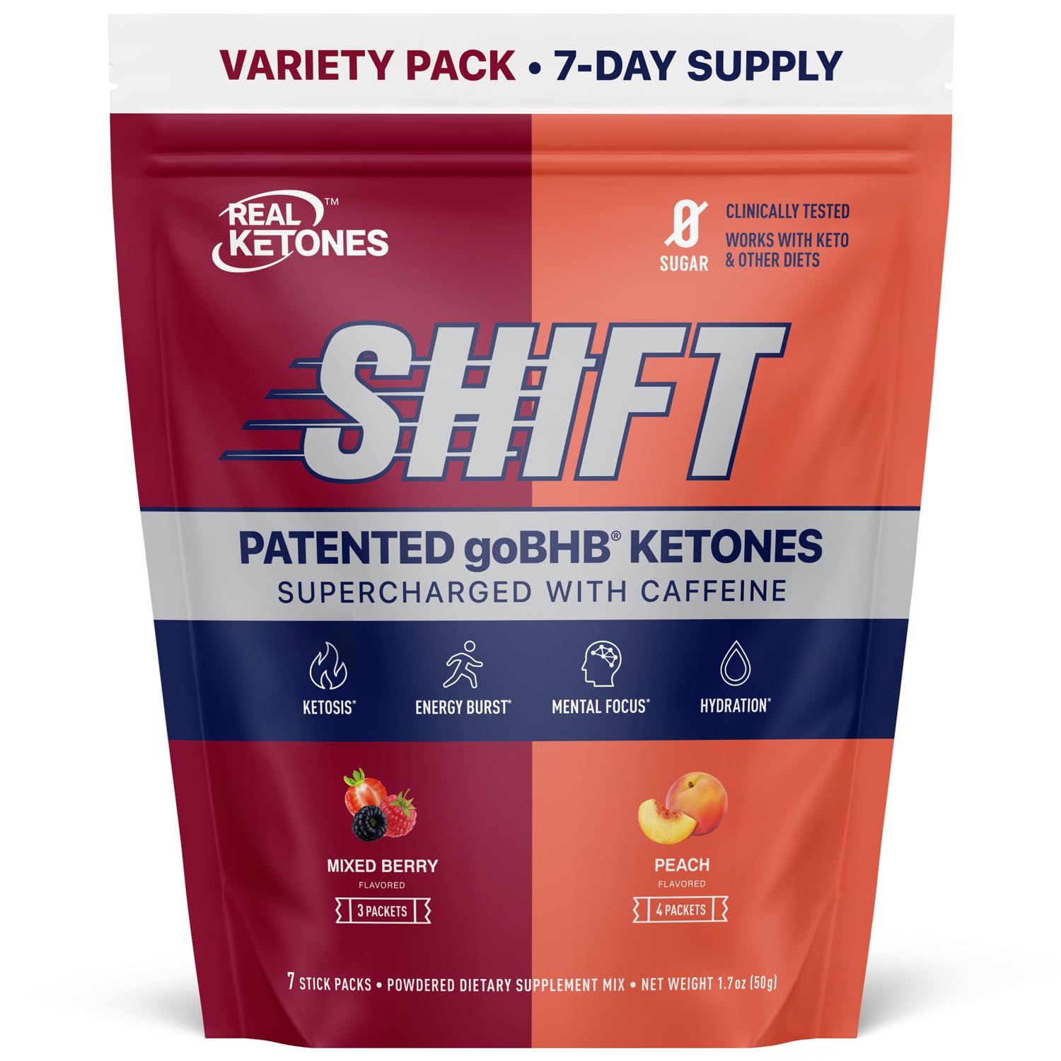 Real Ketones BHB boisson exogène pêche : saveur rafraîchissante et hydratation pratique.