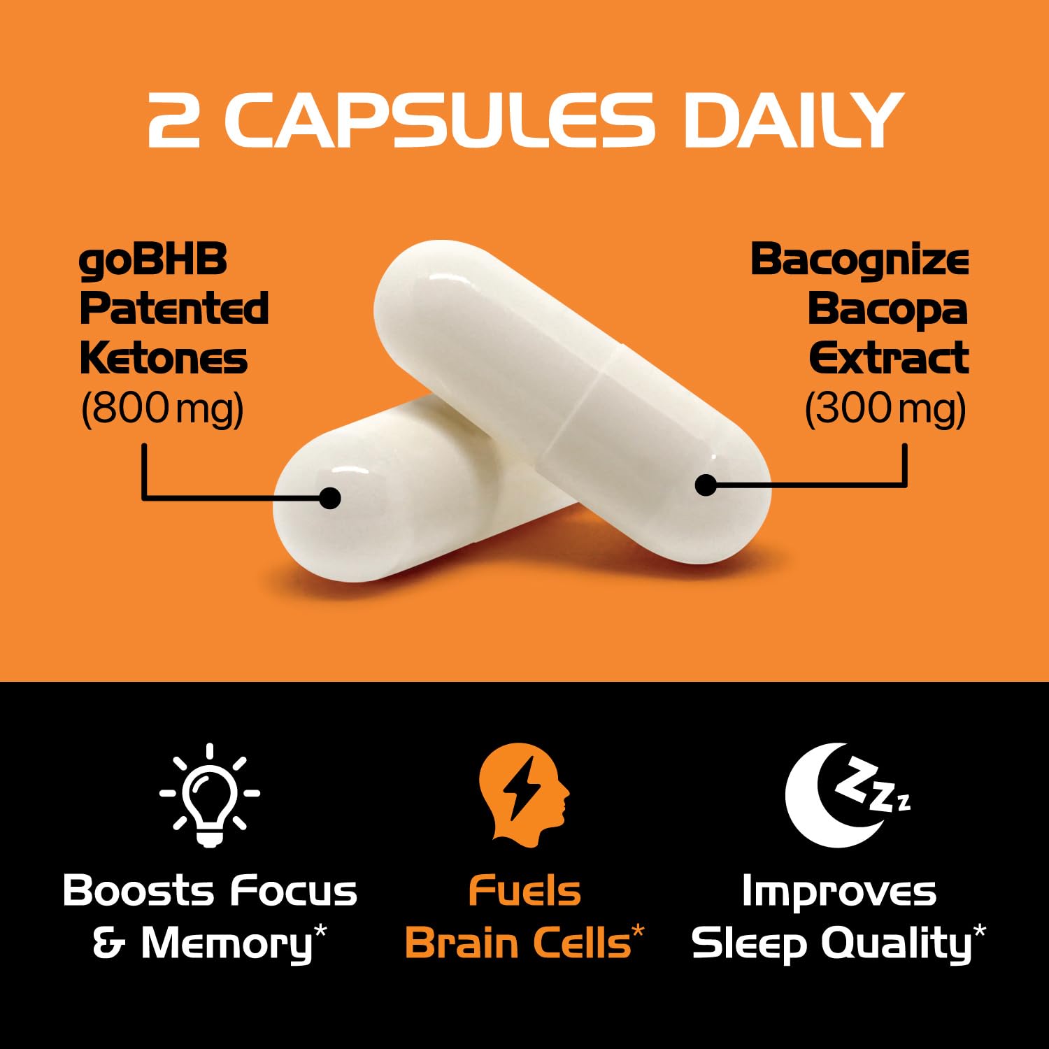 Real Ketones Brain Booster – etiquette : étiquette lisible facilitant le choix et l'achat