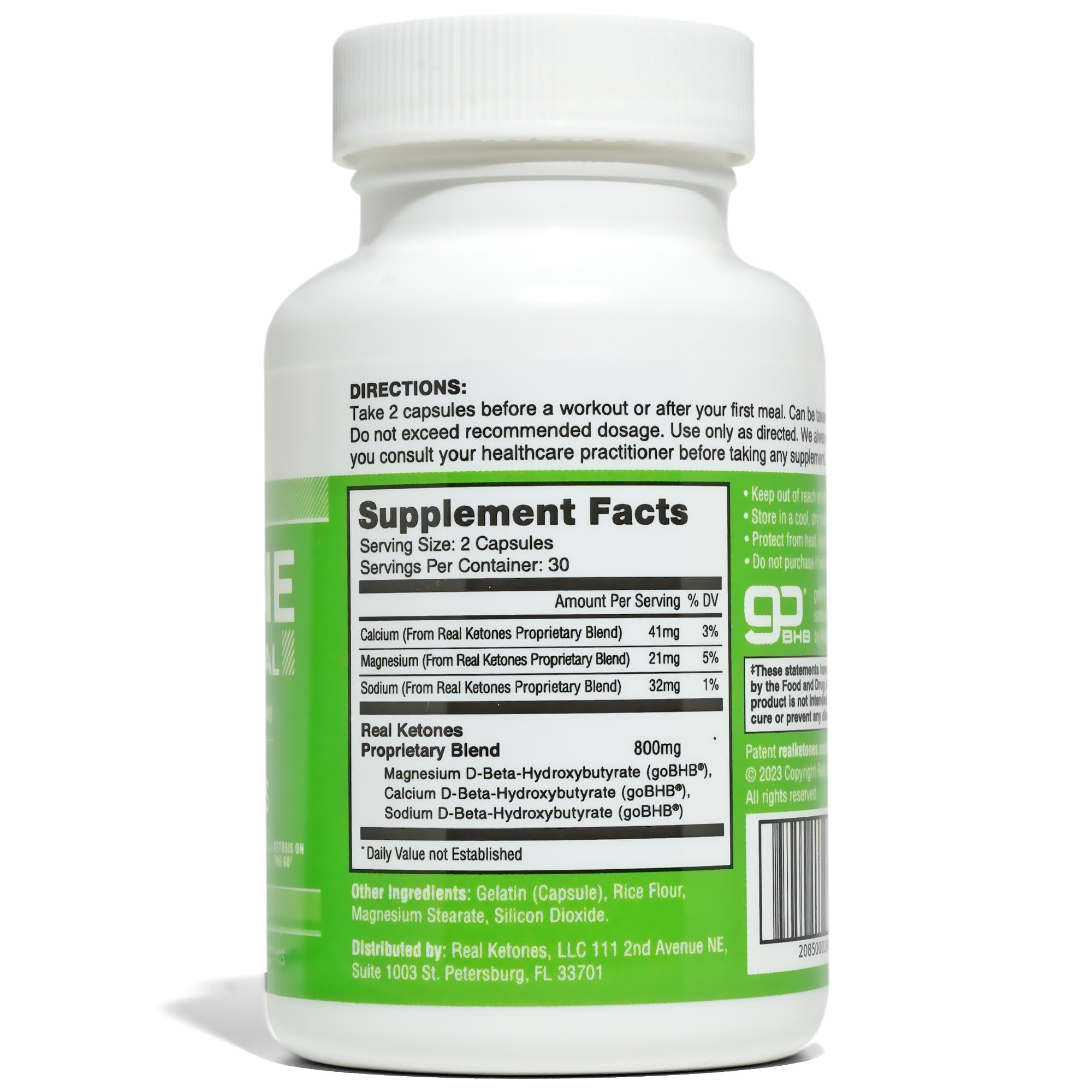 Real Ketones Keto BHB Sels Capsules — bouteille prête pour la routine quotidienne et énergie durable
