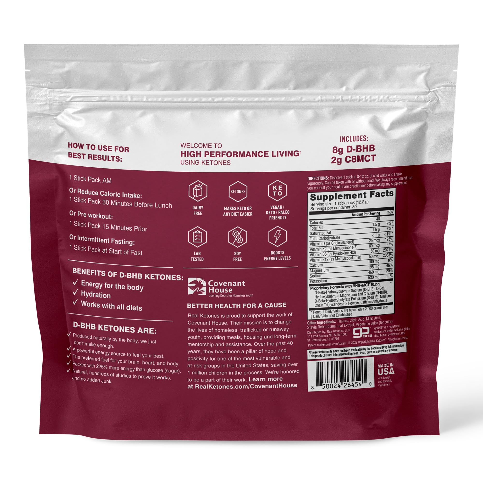 Real Ketones mélange électrolytes, couleur attrayante, hydratation quotidienne