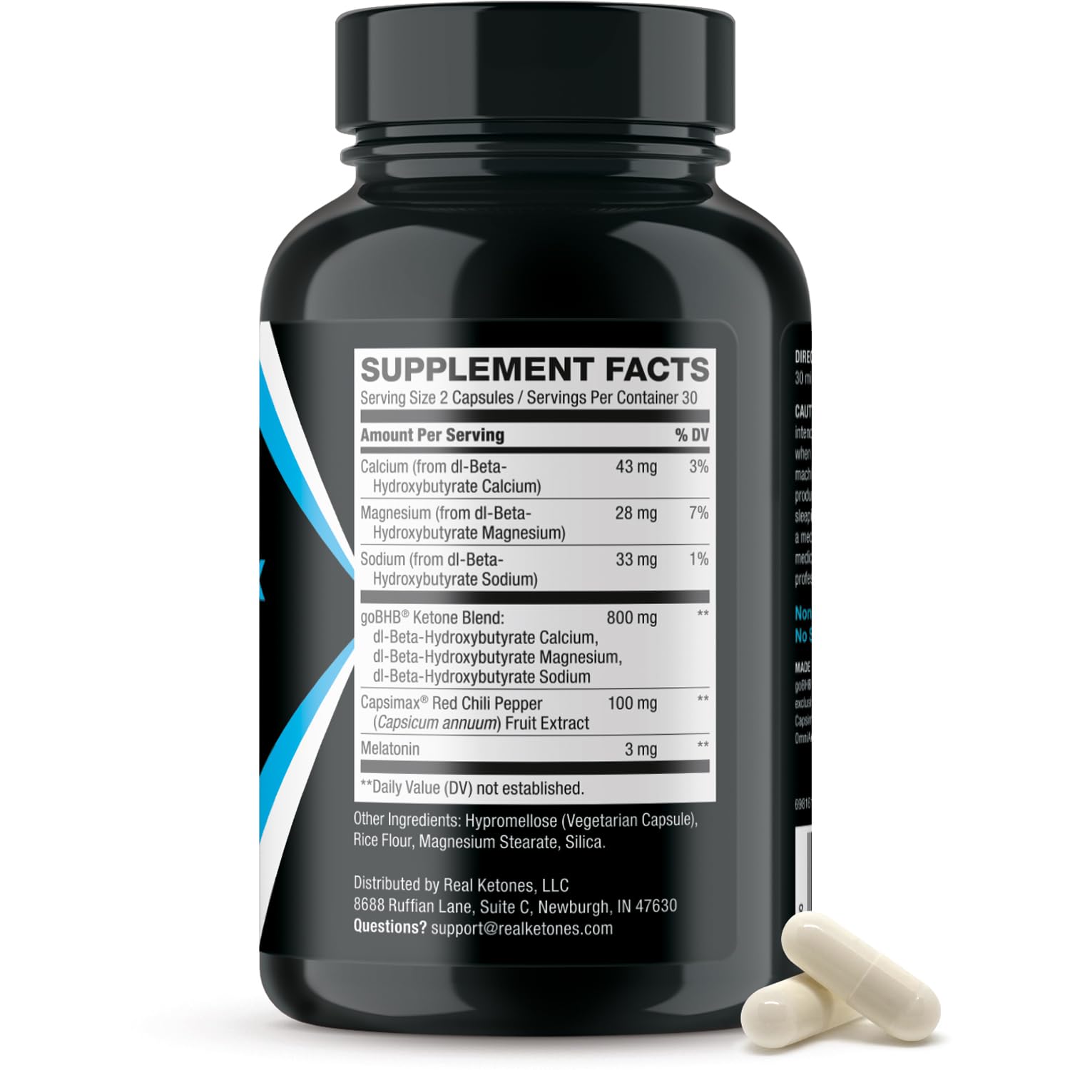 Real Ketones Nuit Capsimax et Melatonine: association utile pour sommeil et metabolisme.