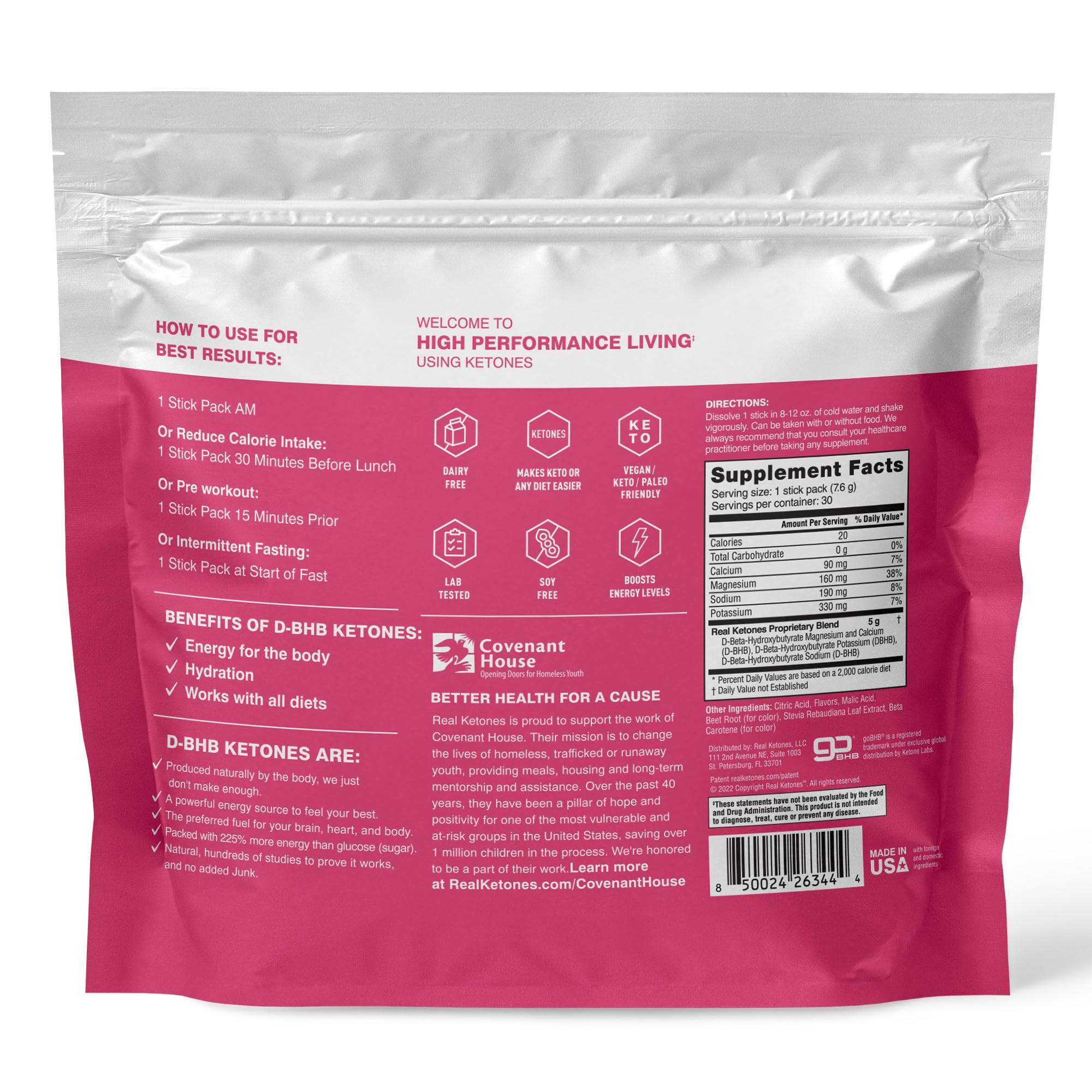 Real Ketones voyage-framboise-citronnade sachets pratique dans votre sac de sport.