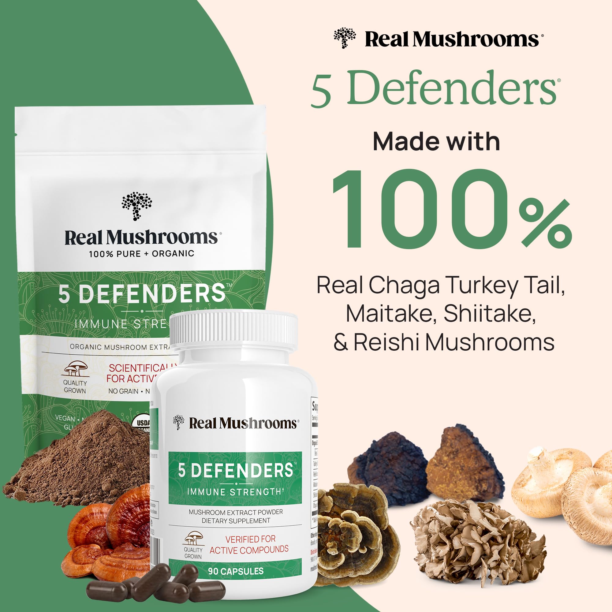 Real Mushrooms 5 Defenders poudre queue-de-dinde: utilisation polyvalente en repas
