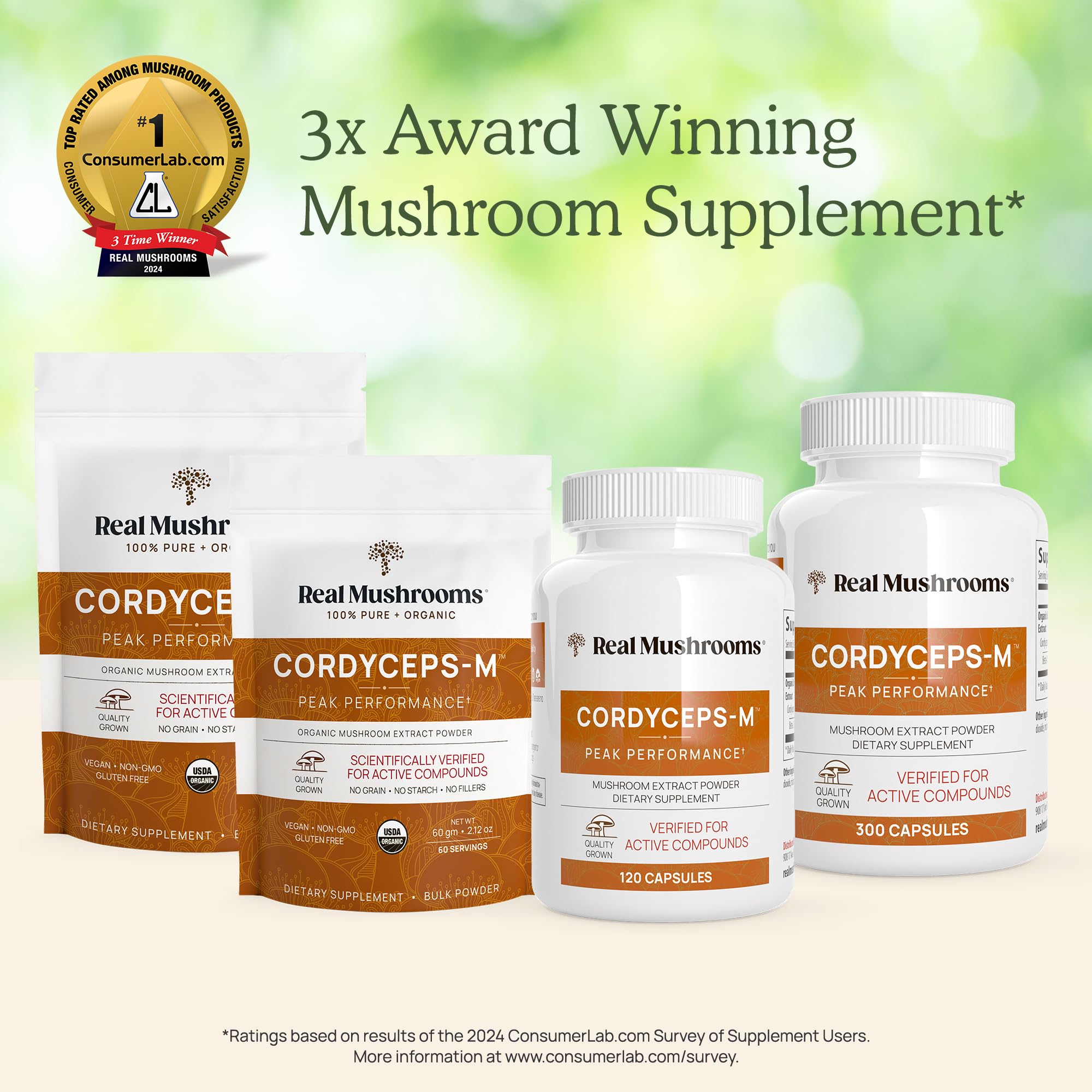 Real Mushrooms Cordyceps: énergie naturelle soutenue par une formulation pure