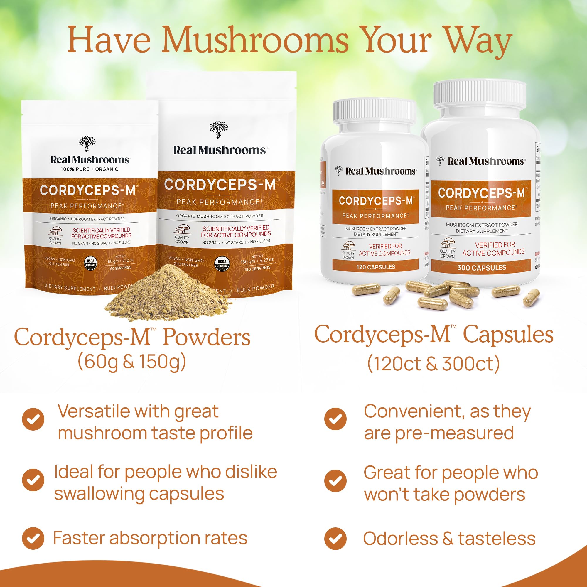 Real Mushrooms Cordyceps: vegan et sans gluten pour tous les régimes