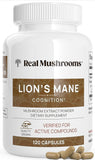Flacon Real Mushrooms Crête-de-Lion, 120 gélules, format pratique