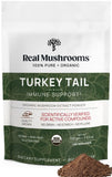 Real Mushrooms queue-de-dinde poudre emballage clair prêt pour routine bien-être.