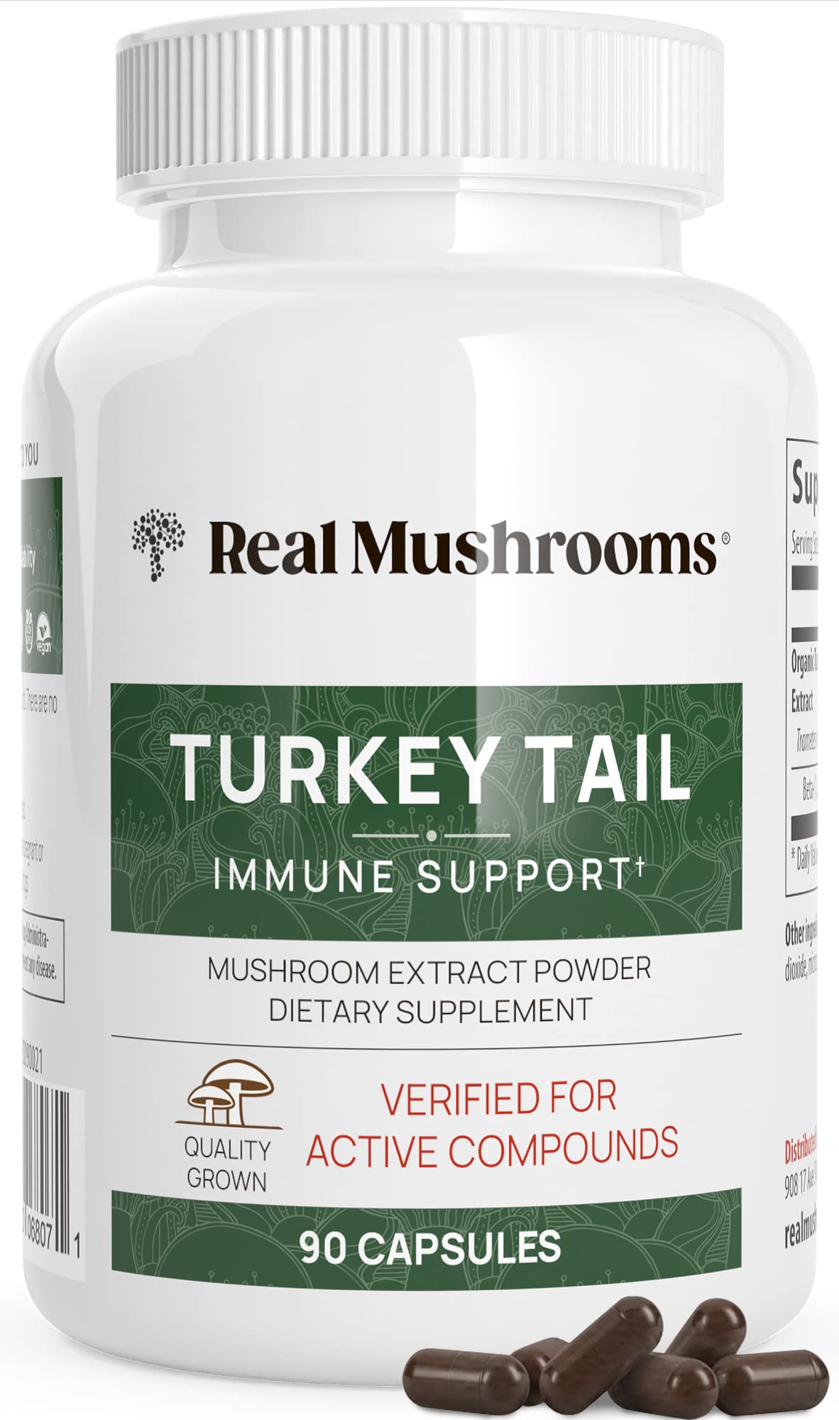 Real Mushrooms Queue-de-Pie gélules en bouteille, usage quotidien pratique.