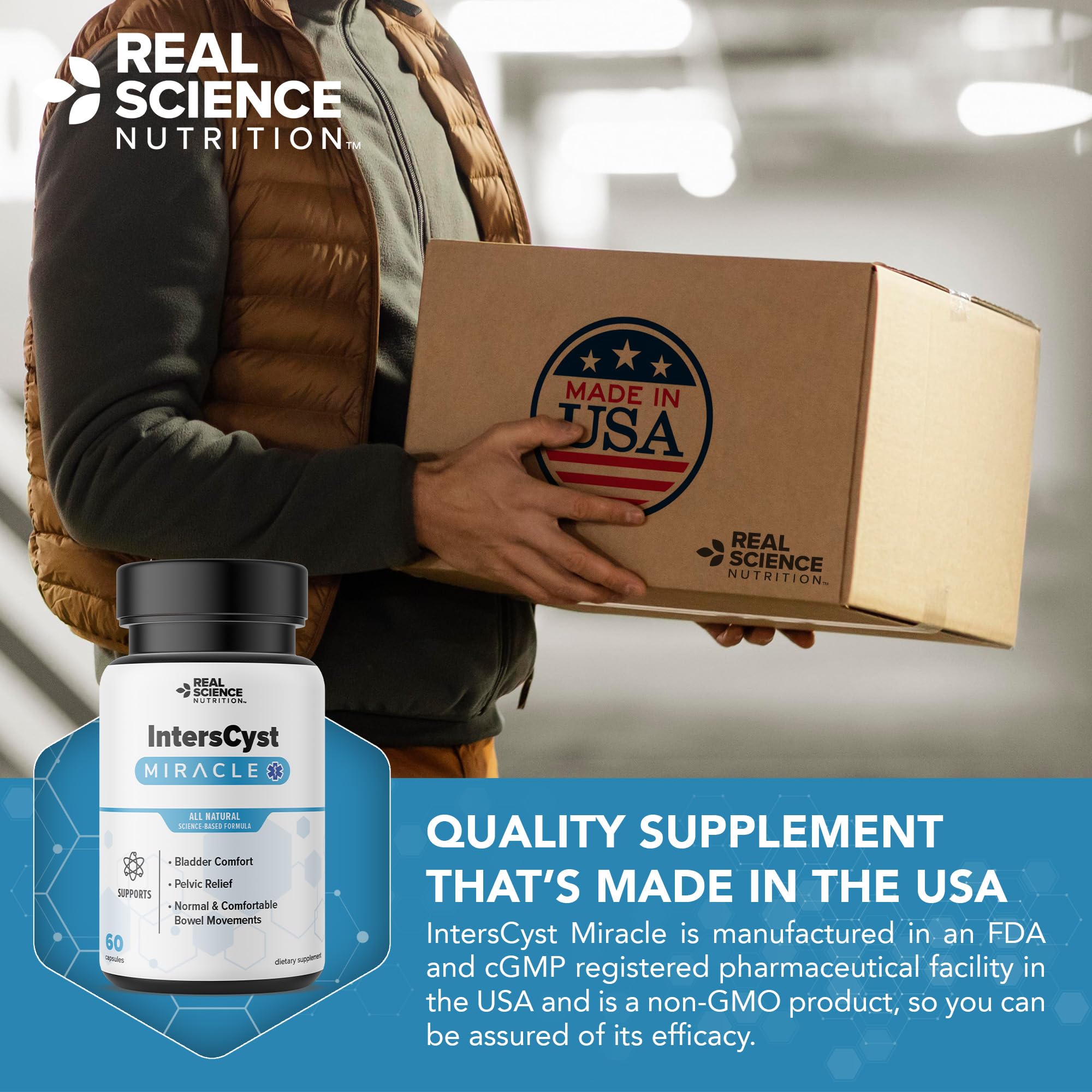 Real Science IntersCyst Miracle formule vitamines et nitrates favorisant la circulation