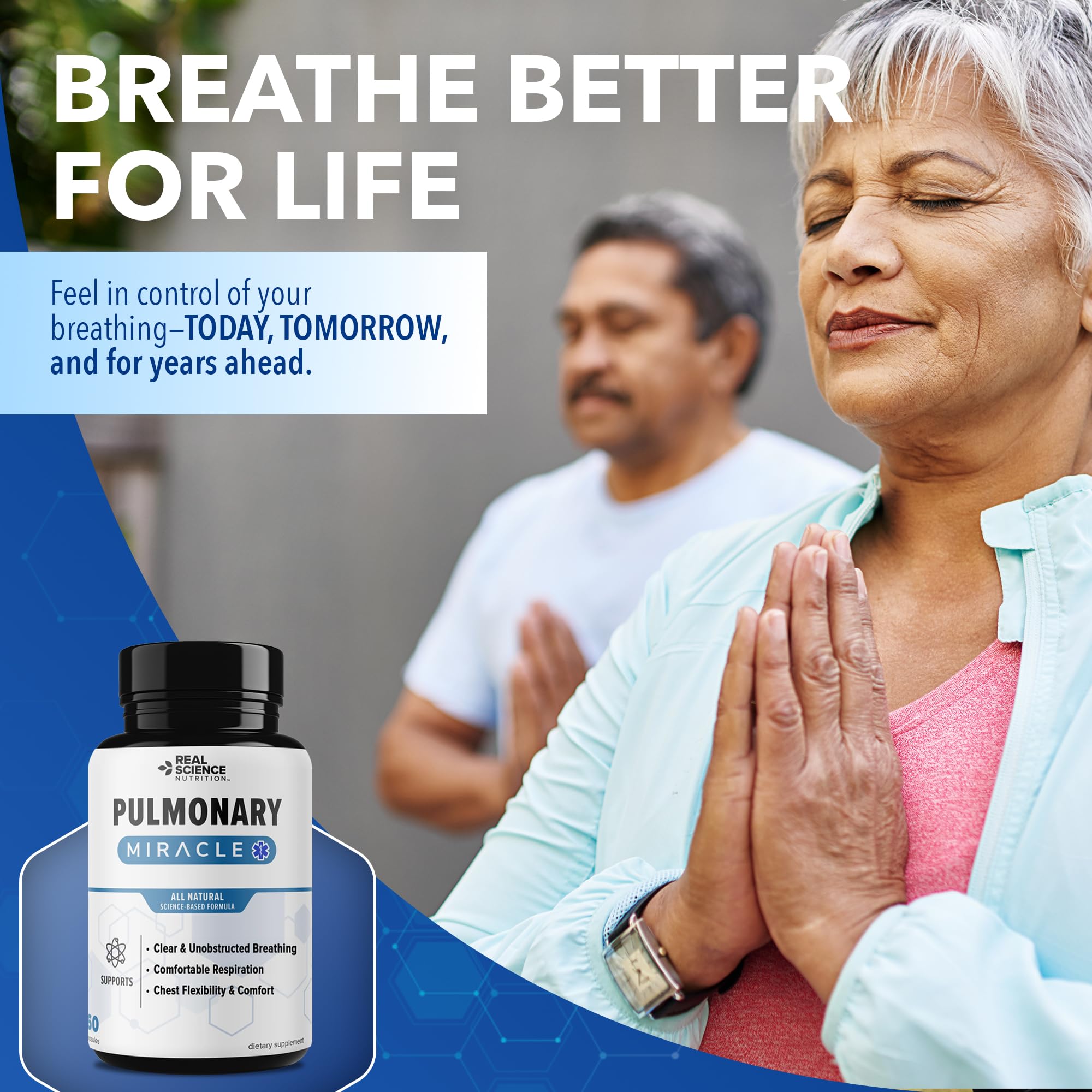 Real Science Nutrition Miracle Pulmonaire – usage quotidien en capsules pour poumons.