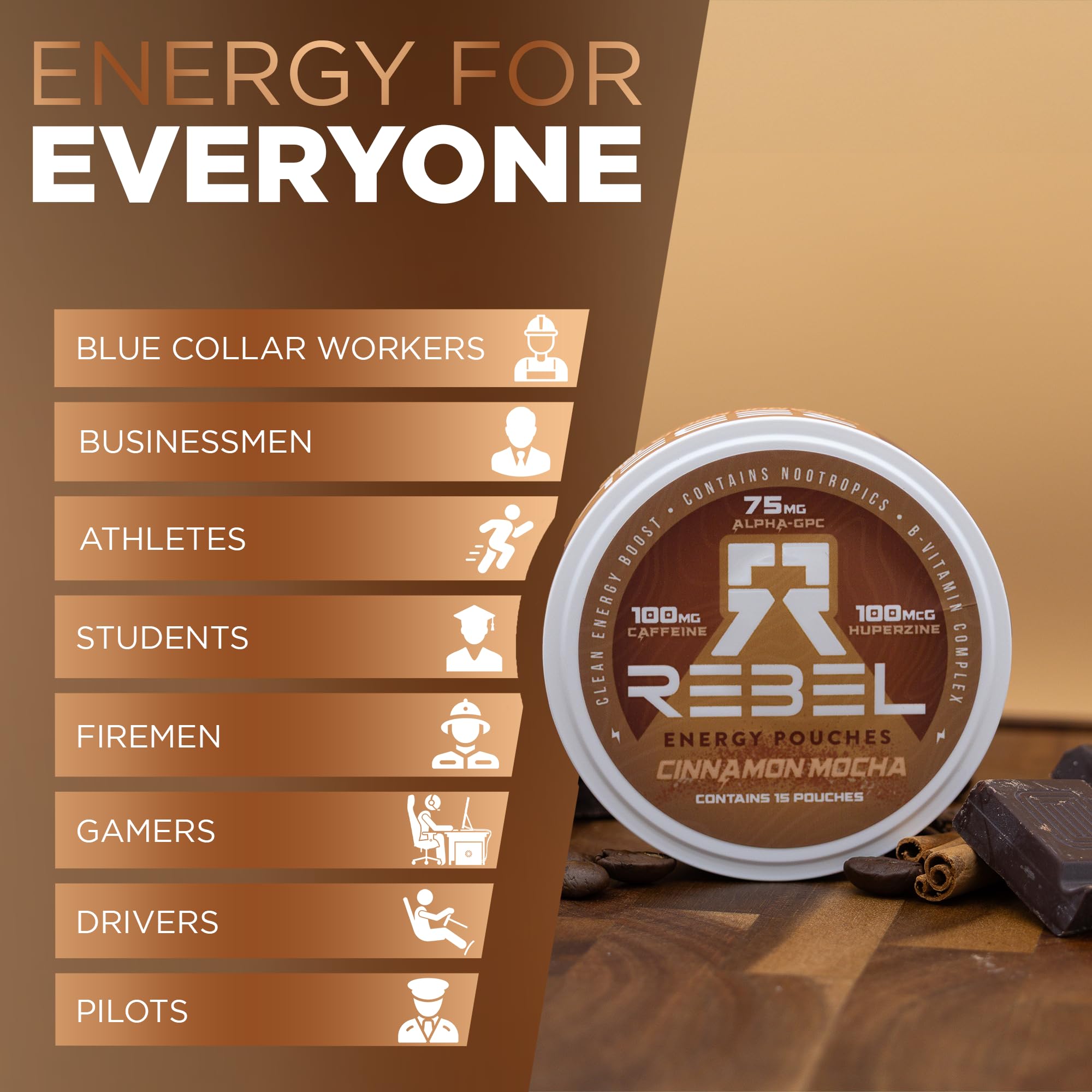 Sans sucre et sans arômes artificiels dans Rebel Nootropic.