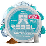 Pochette Rebel énergie nootropique avec saveur menthe hivernale, énergie durable sans sucre.