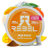Sachet Rebel Supplements nootropique énergie mangue, libération progressive et concentration soutenue.