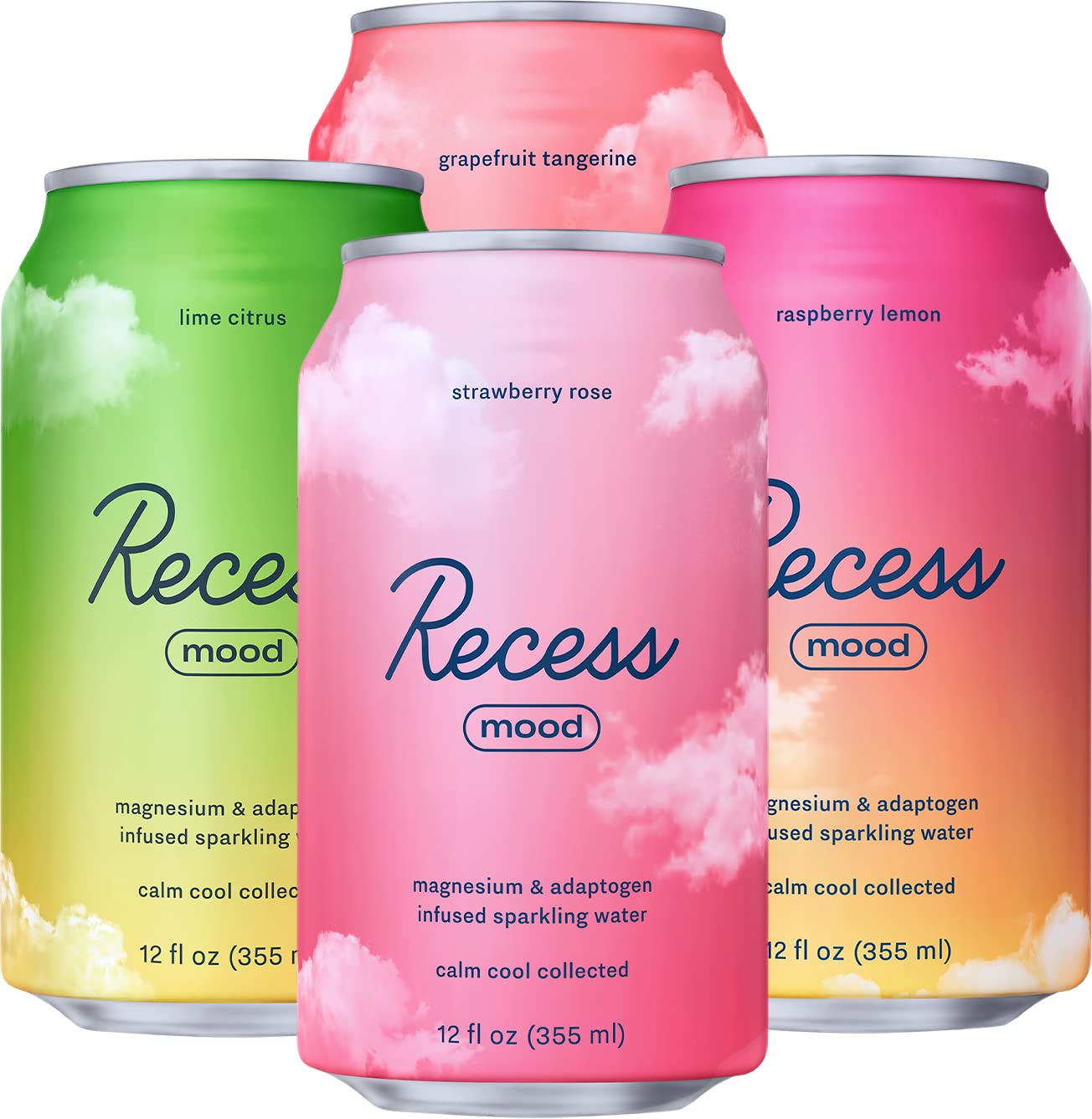 Boisson Recess Mood, bouteille fraise-rose, idéale pour une relaxation légère en soirée.