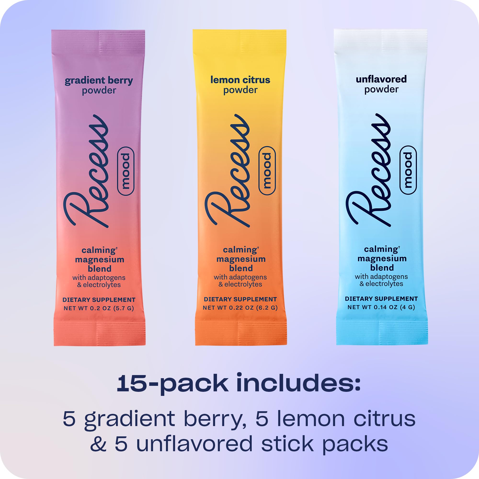 Recess Mood Powder – stick baies dégradées offre goût fruité et détente potentielle.