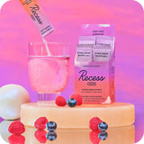 Recess Poudre Humeur ingrédients clés, magnésium et adaptogènes pour l'équilibre.