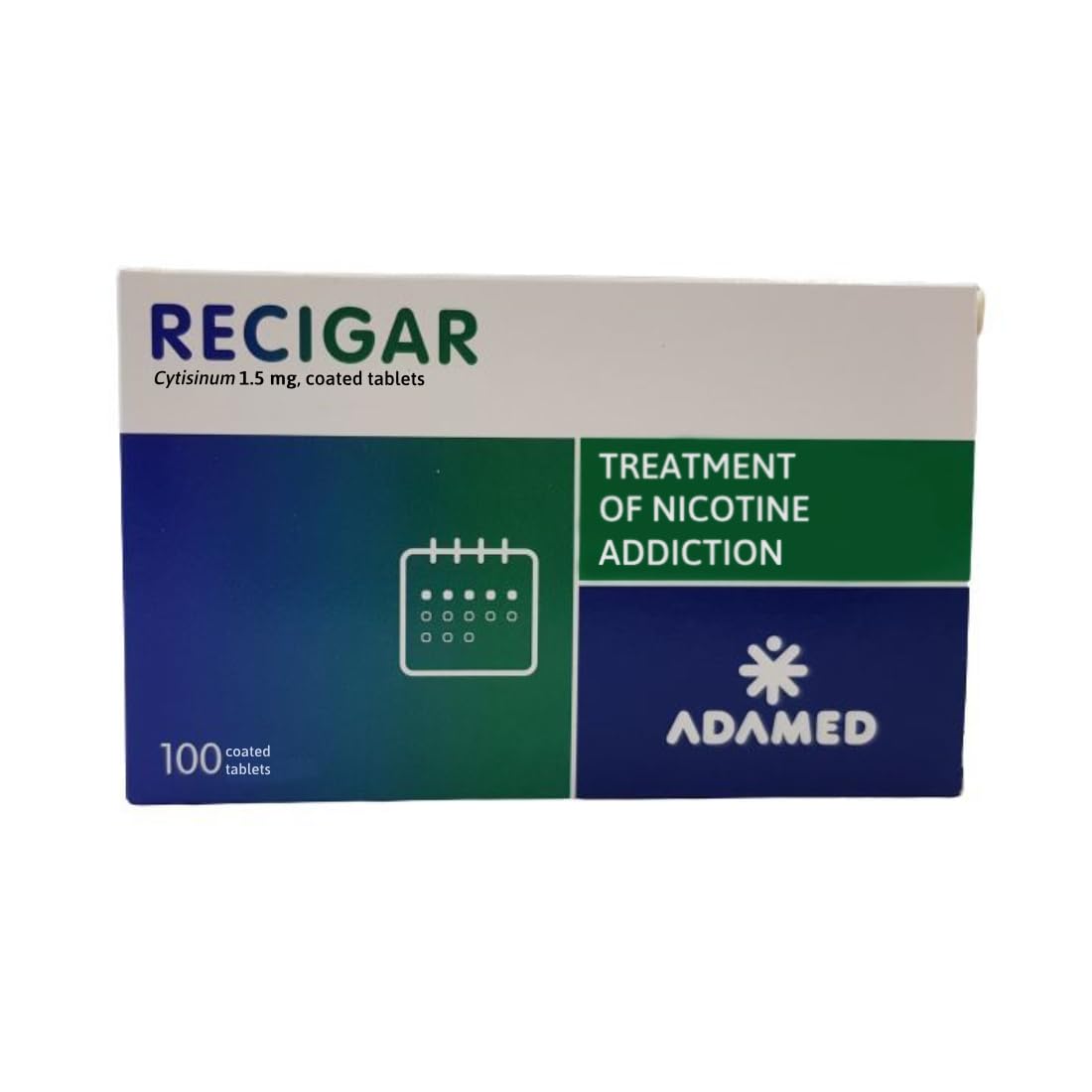 Recigar boîte 100 tablettes, présentation pratique pour démarrer l'arrêt