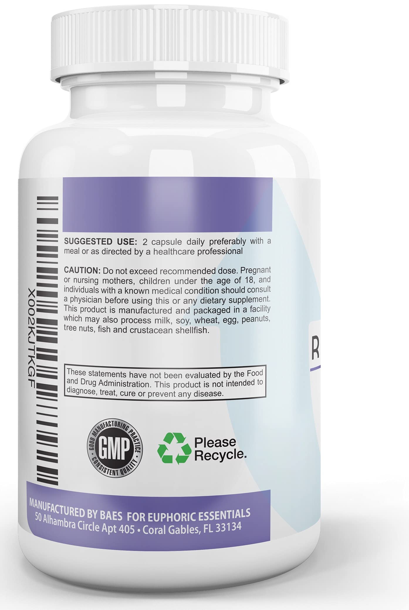 RECOVER ingrédients kudzu et l-glutamine en vue des composants clés.