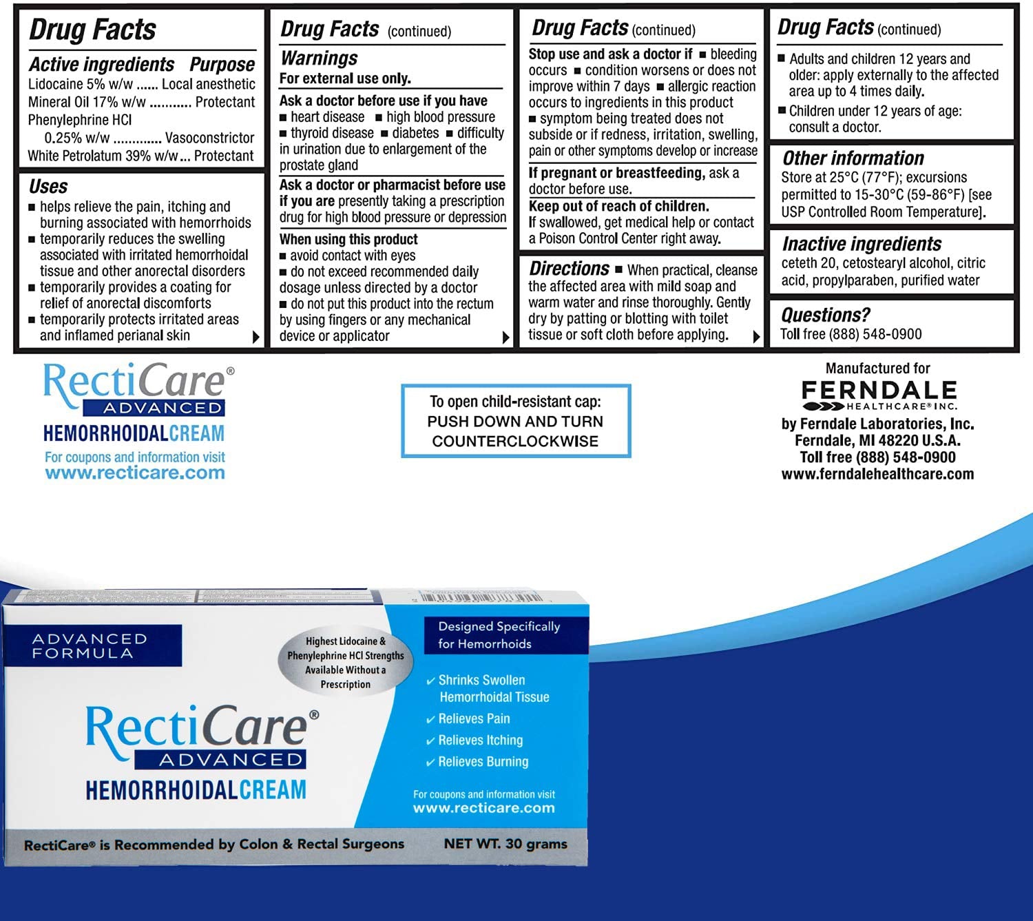 Recticare crème hémorroïdale Advanced – texture onctueuse pour une couverture protectrice.