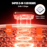 Massageur genou lumière rouge et vibrations, arrêt automatique de 30 minutes pour la sécurité.