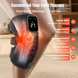 Massageur genou lumière rouge et vibrations, recharge rapide Type-C pour plus de liberté.