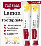 Red Seal Citron sans fluorure, emballage soigné, pour un brossage quotidien sans menthe