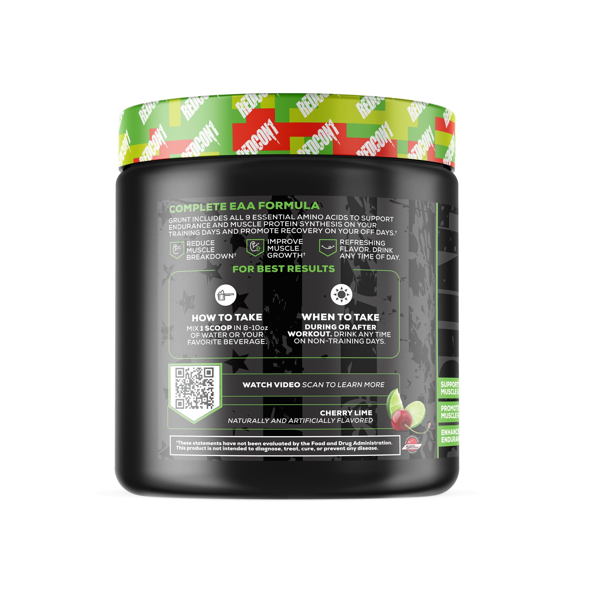 Mélange Cerise-Lime Grunt EAAs prêt à boire après le sport.