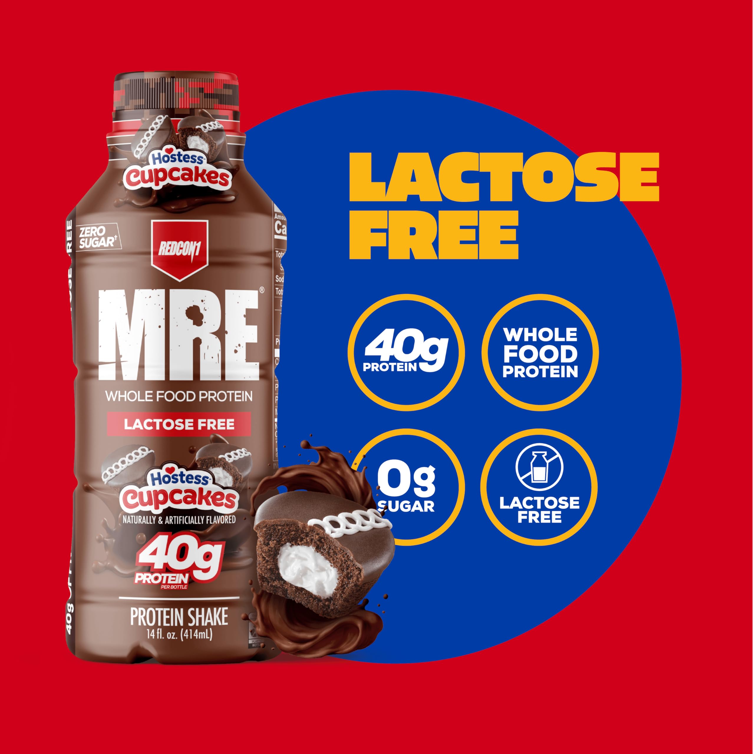 Gourmandise proteine REDCON1 MRE Hostess Cupcakes : saveur dessert pour une collation.
