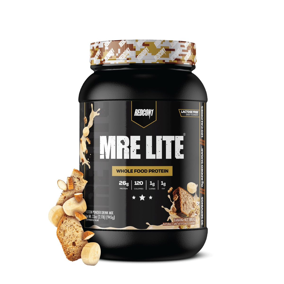 REDCON1 MRE LITE Banane Noix Poudre : protéine complète facile à intégrer dans vos repas.