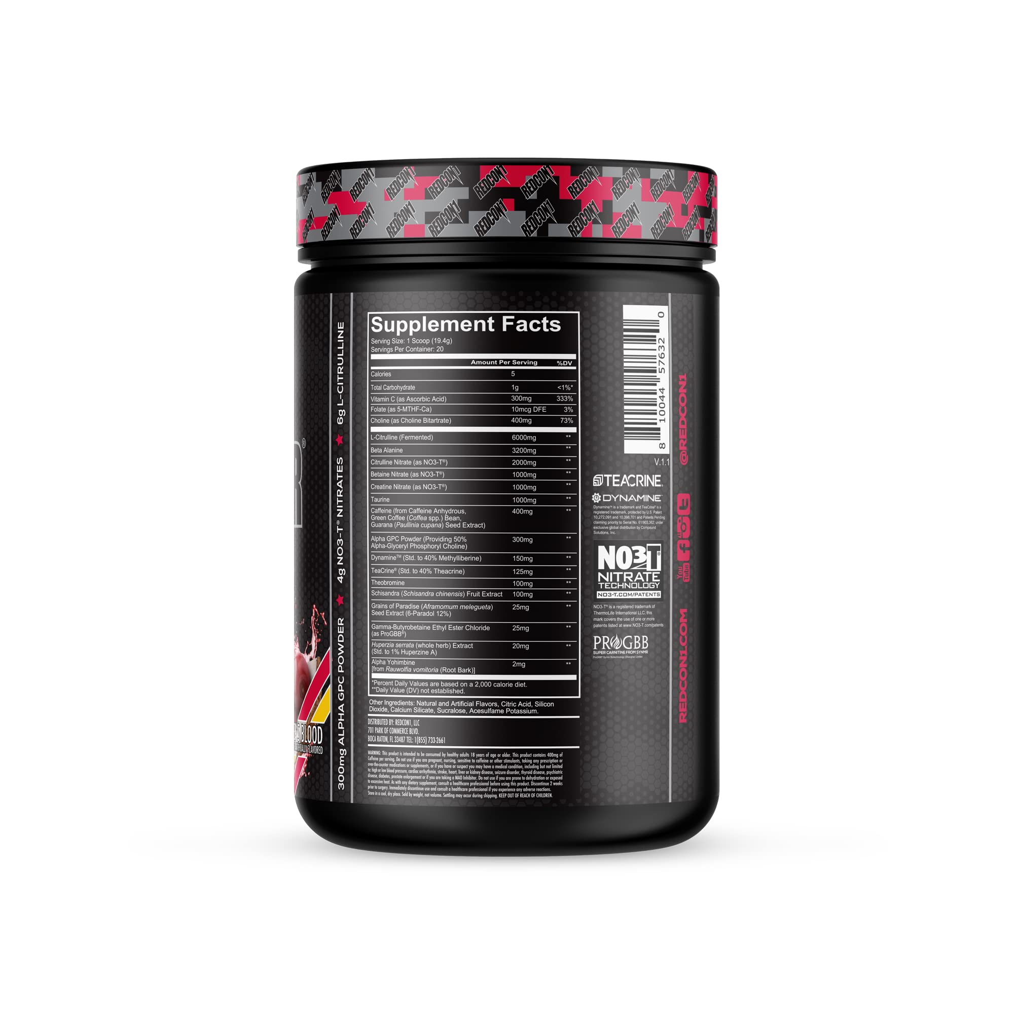 Redcon1 Total War Black Ops – bouteille prête pour séance intense.
