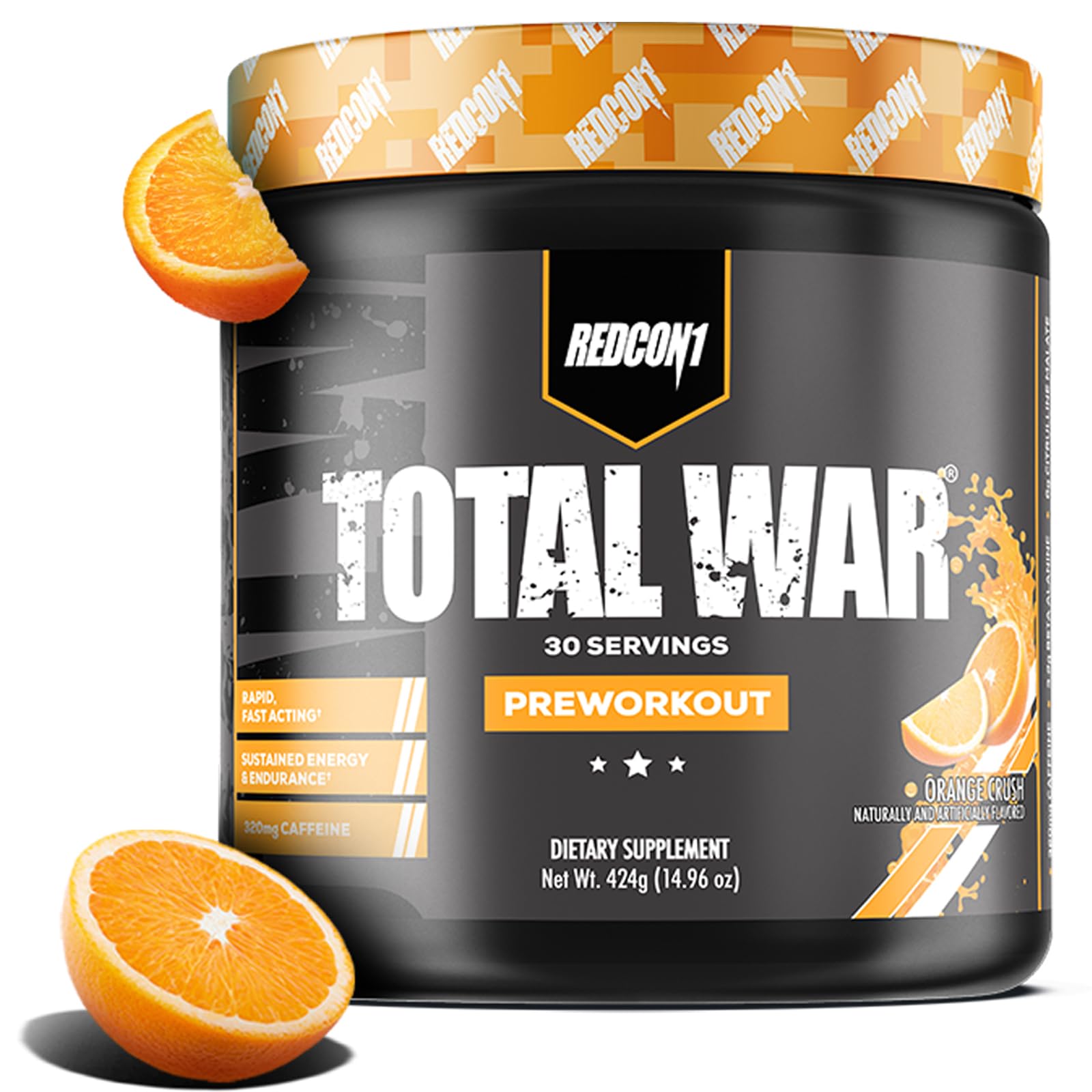 REDCON1 Total War Orange Crush, bouteille — énergie durable pour entraînements intenses.