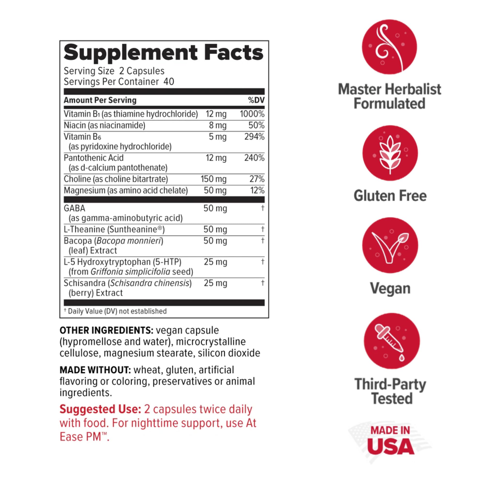 Redd Remedies At Ease capsules vertes, option vegan pour le bien-être quotidien