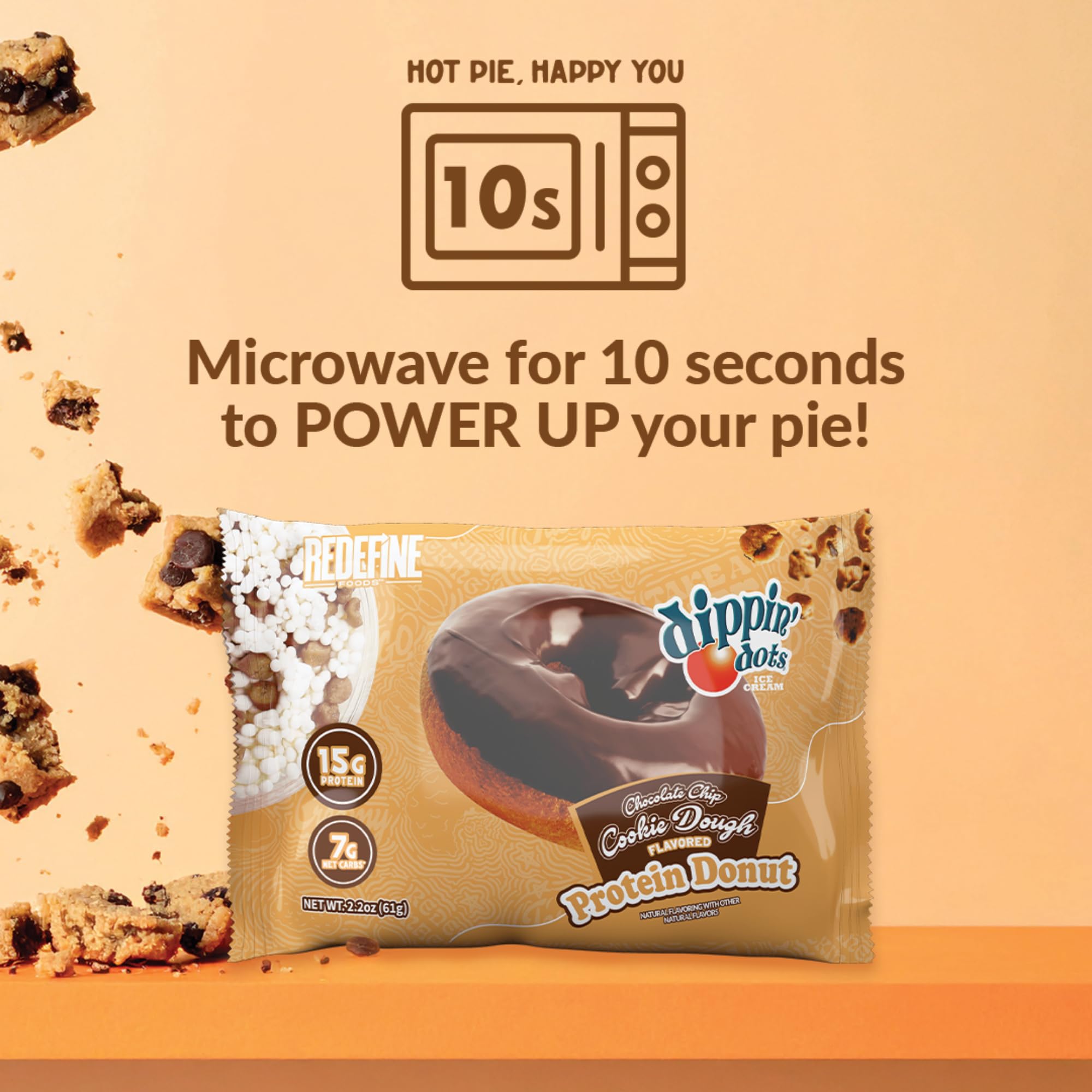 REDEFINE Donut protéiné pratique à emporter pour collation rapide.