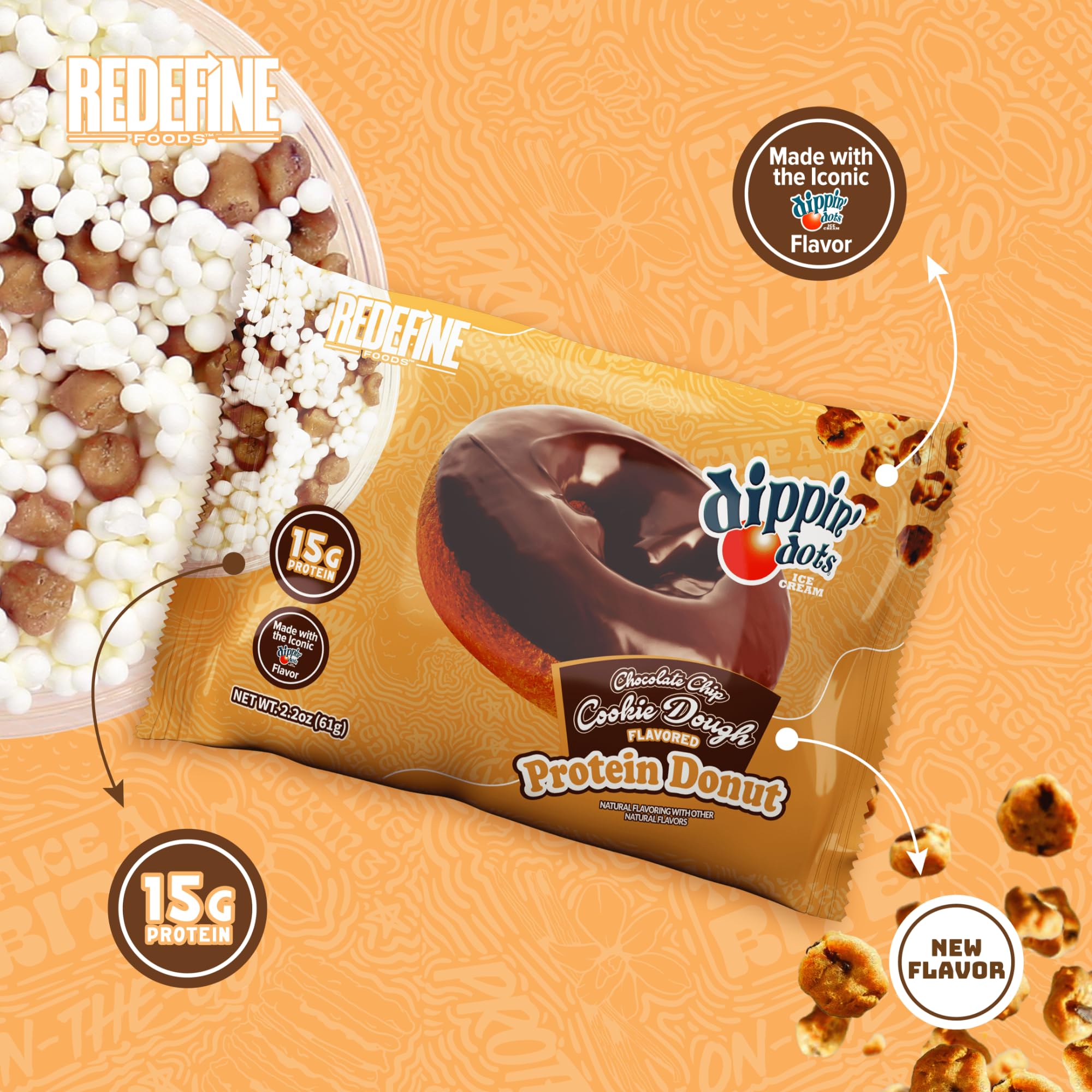 REDEFINE Donut protéiné 15 g de protéine par portion pour soutenir l'énergie.