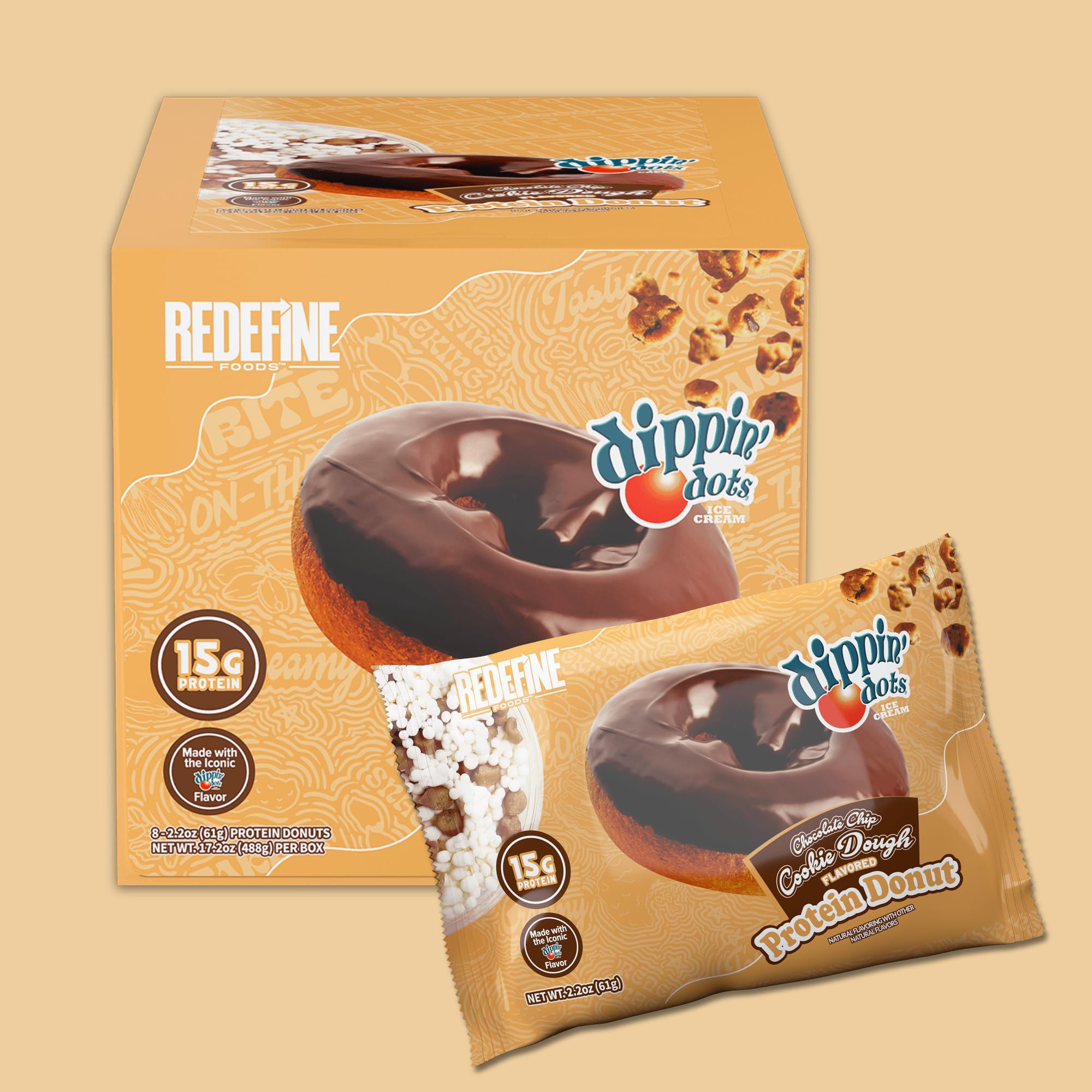 REDEFINE Donut protéiné sans additifs artificiels, option plus saine pour collation.