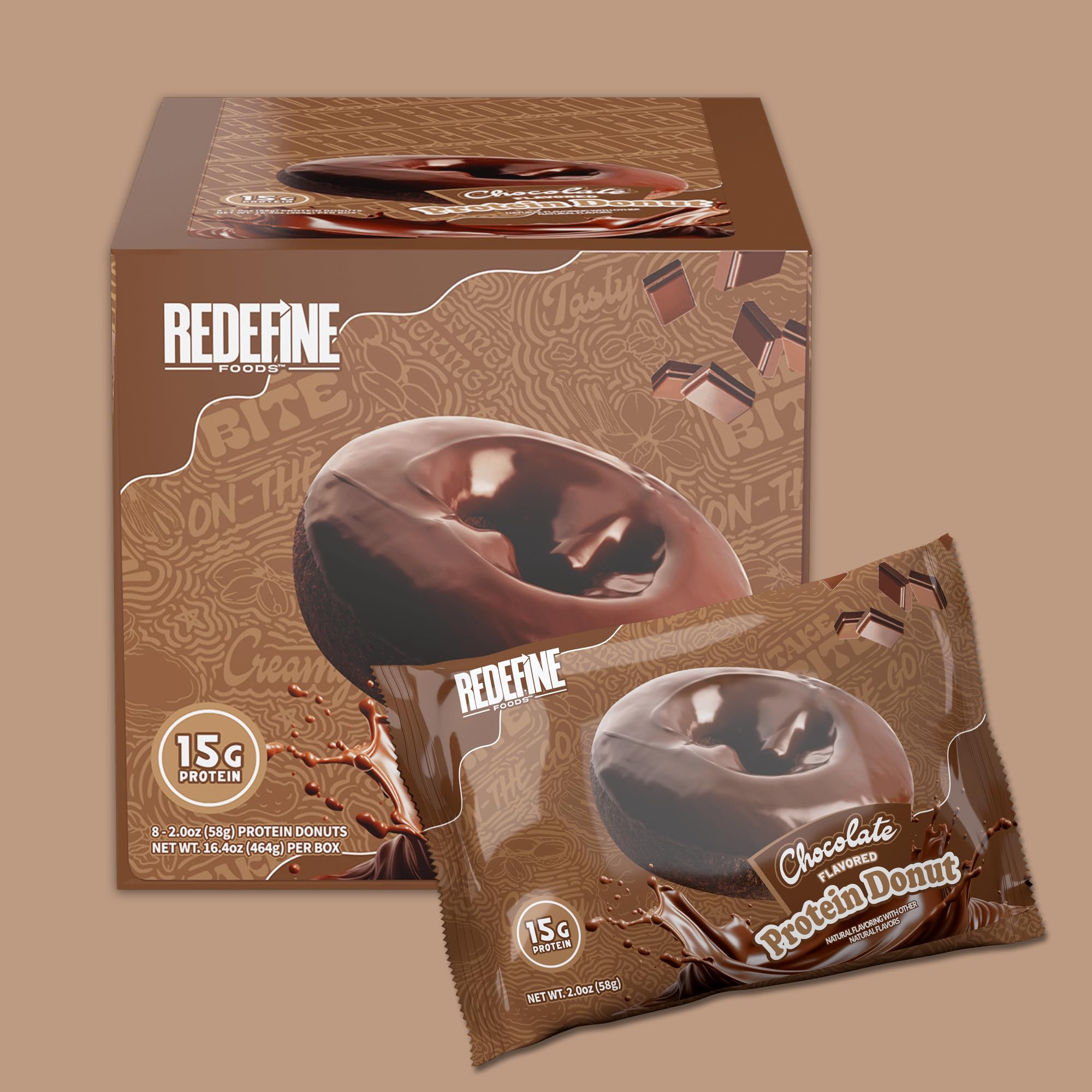 Ingrédients sans additifs artificiels sur l'emballage REDEFINE.