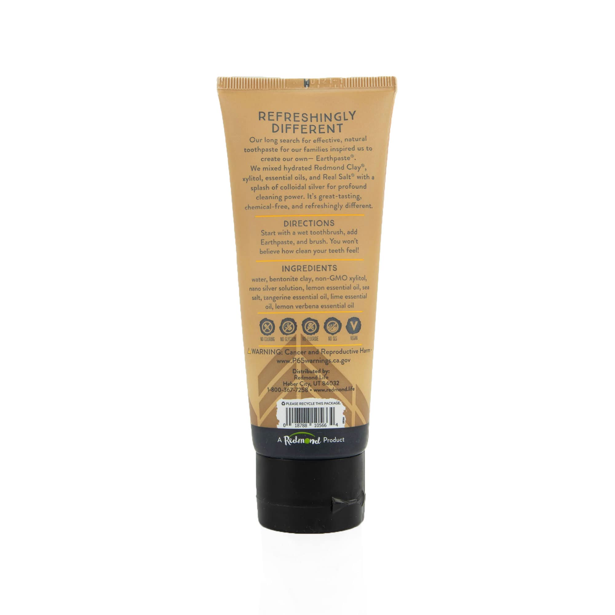 Texture crèmeuse de Redmond Earthpaste Argent Citron Twist sur la brosse