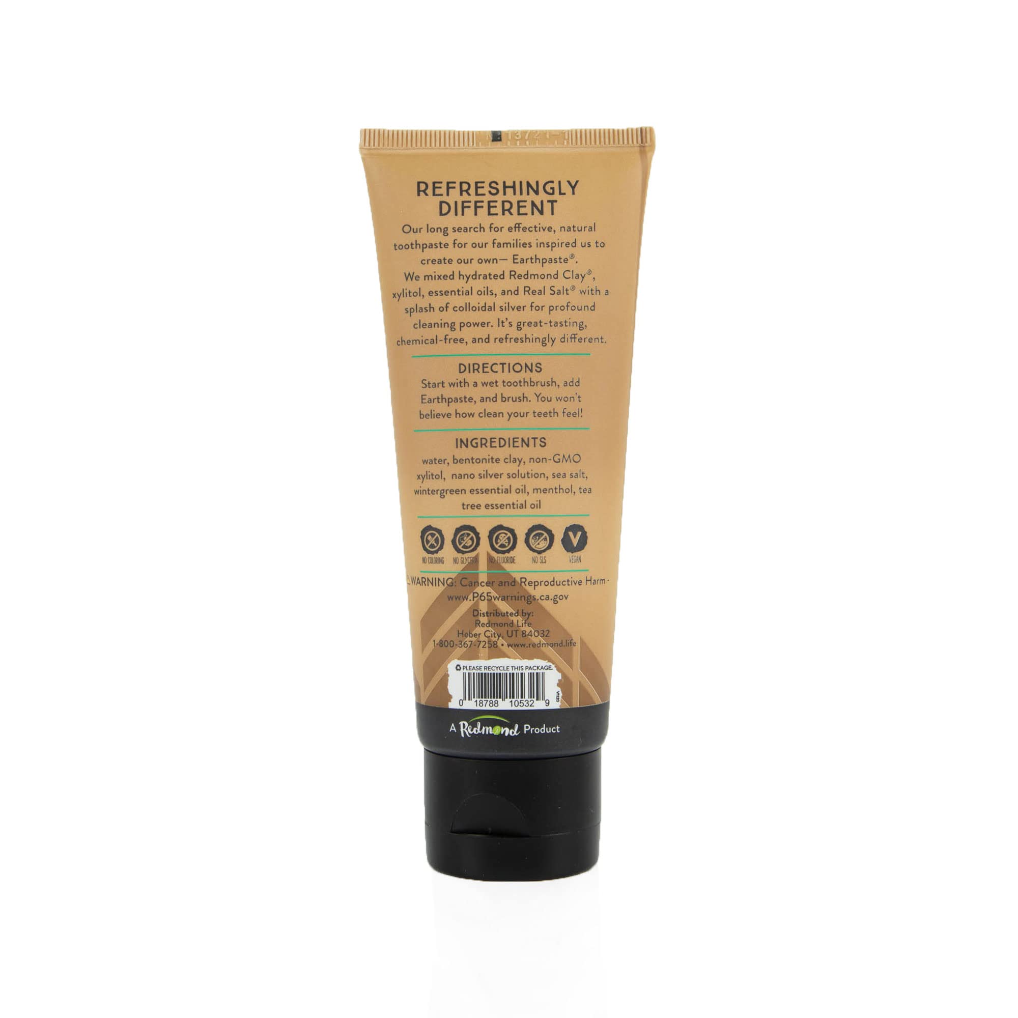 REDMOND Earthpaste tube menthe d'hiver, format pratique pour routine quotidienne