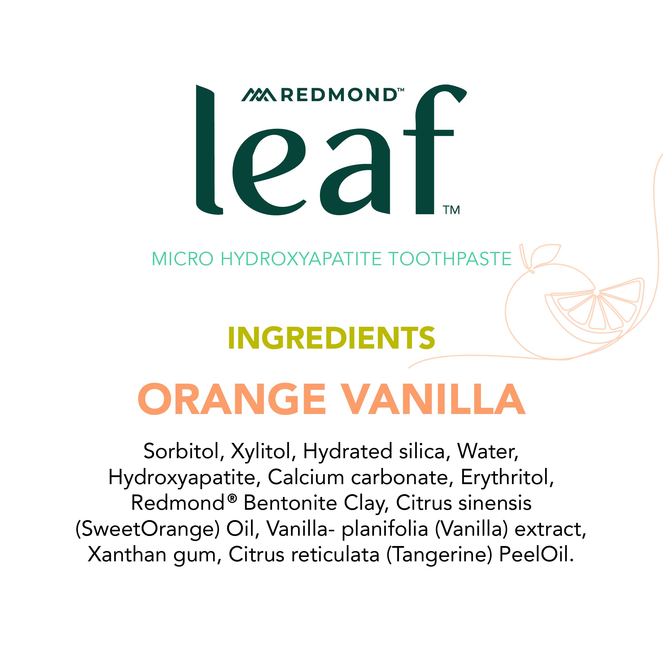 REDMOND Leaf dentifrice arômes-naturels: parfum orange-vanille, expérience sensorielle.