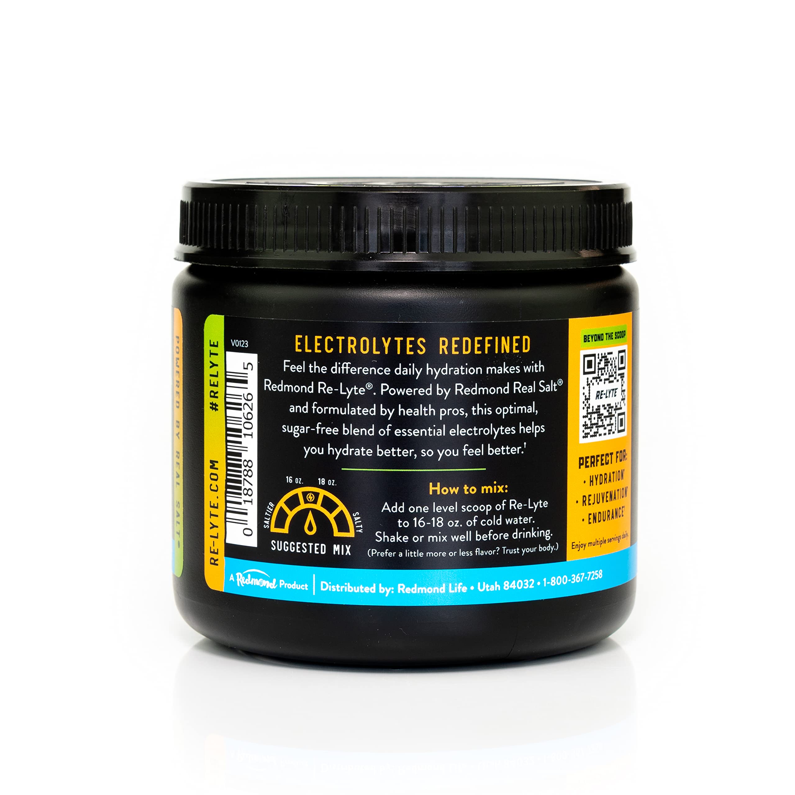 Redmond Re-Lyte Mango, poudre d'hydratation, goût mangue naturel et rafraîchissant.