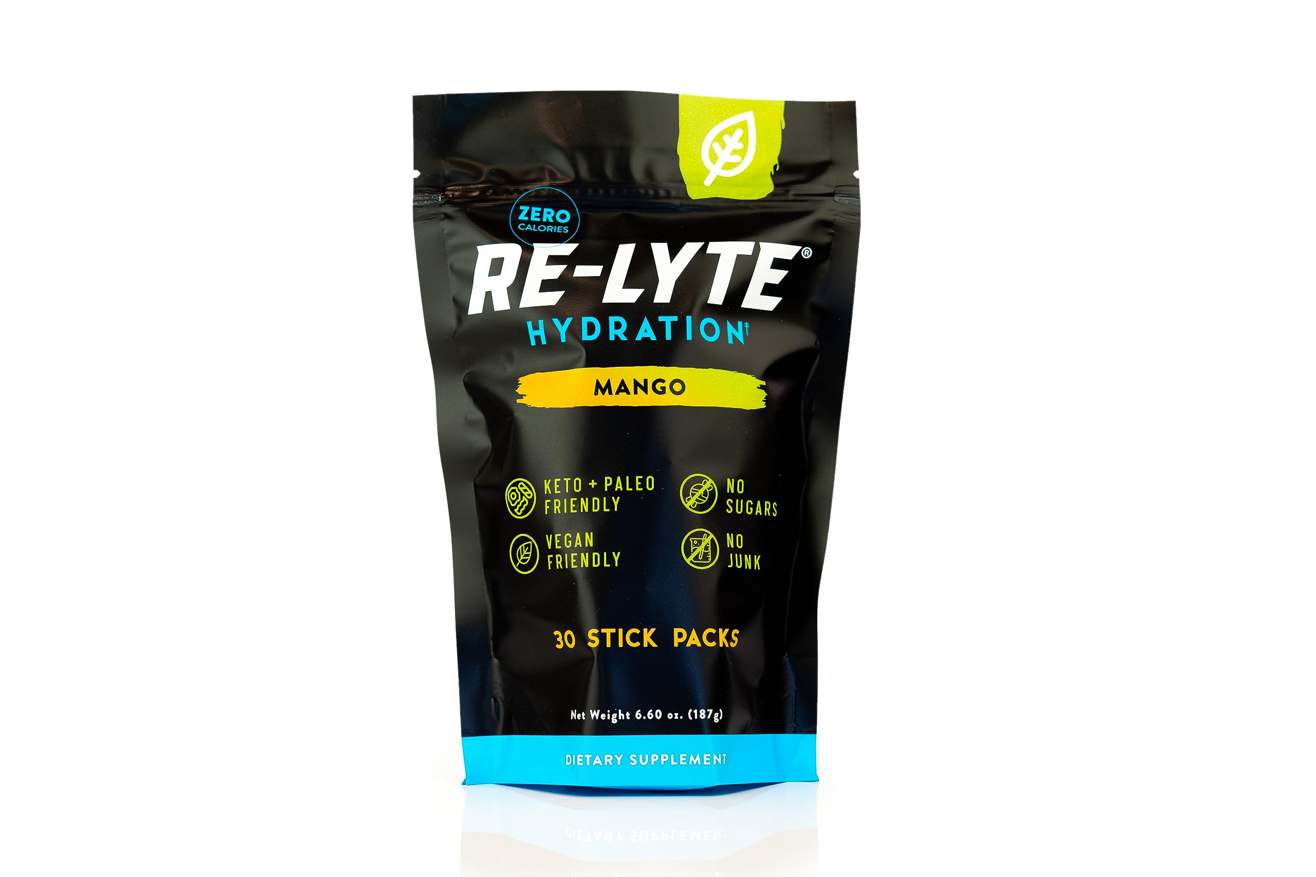 REDMOND Re-Lyte poudre hydratation mangue, stick-pack pratique pour boire rapidement.