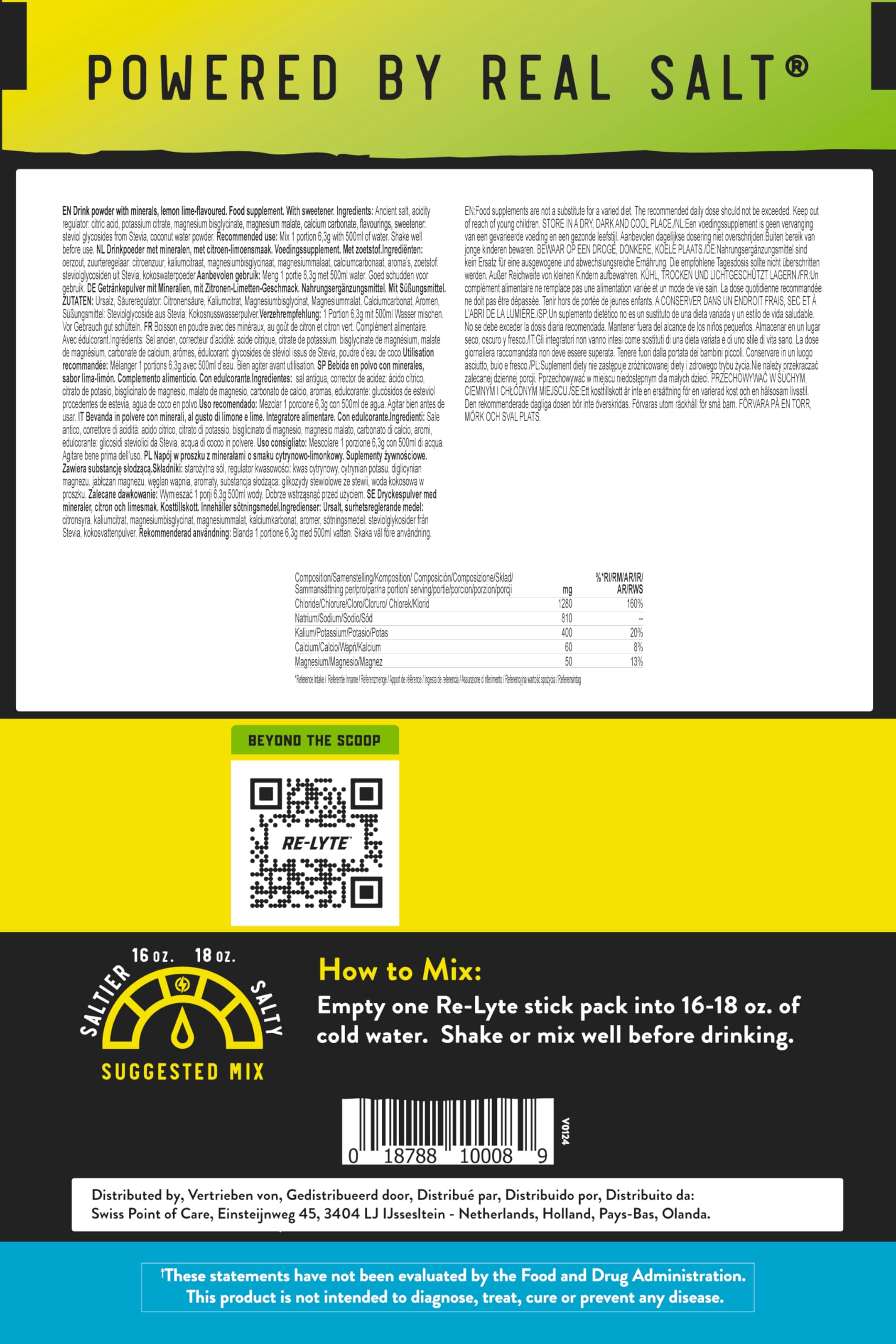 Sachets individuels citron-lime Redmond Re-Lyte, pratique en déplacement
