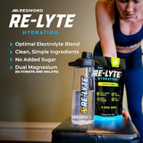 Verre d'eau avec Re-Lyte citron-lime, boisson rafraîchissante naturelle
