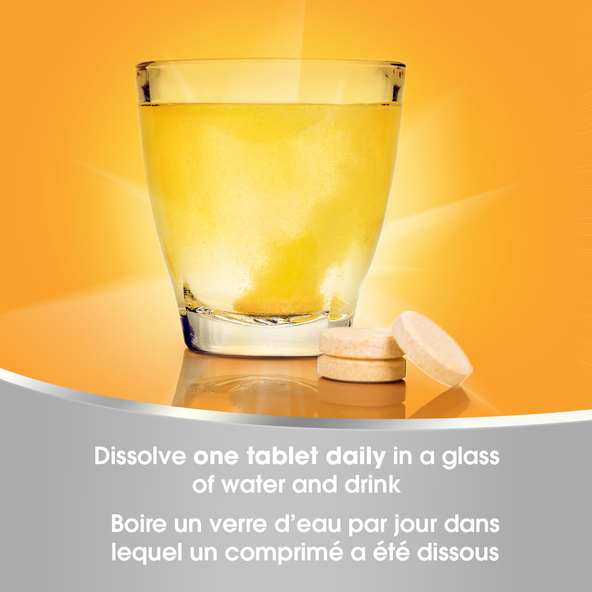 Redoxon Orange — emballage recyclable, pratique pour l'apport quotidien en vitamine C.