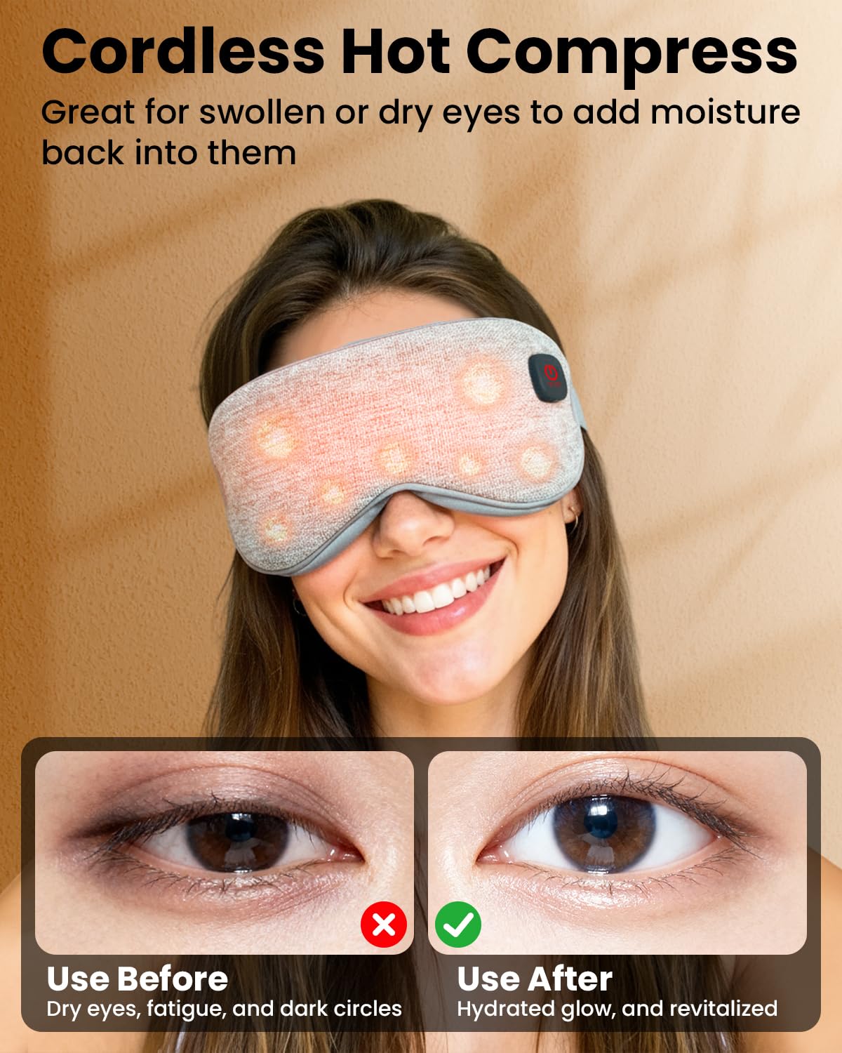 RefDAQ masque yeux chauffant chauffage rapide et uniforme.