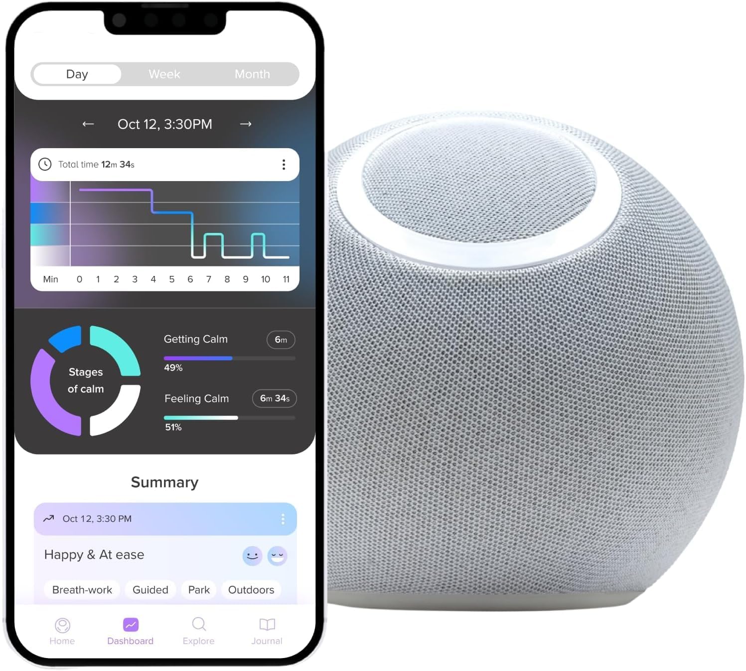 Reflect Orb propose des mélodies relaxantes pour favoriser la détente mentale.
