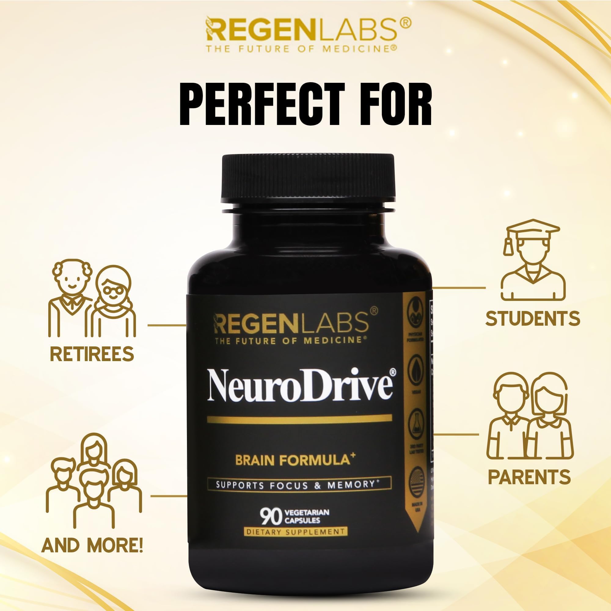 Regen Labs NeuroDrive - Utilisation pratique à la main pour une prise quotidienne.